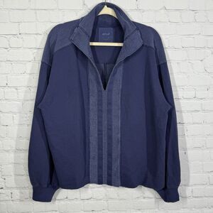 Aerie Oversized Crop Pullover Sweater Women Medium Blue Dolman Knit Activewear